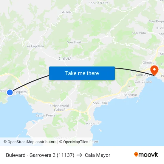 Bulevard - Garrovers 2 (11137) to Cala Mayor map