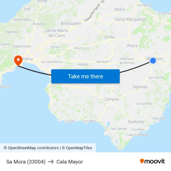 Sa Mora (33004) to Cala Mayor map