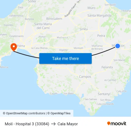 Molí - Hospital 3 (33084) to Cala Mayor map