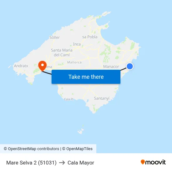 Mare Selva 2 (51031) to Cala Mayor map