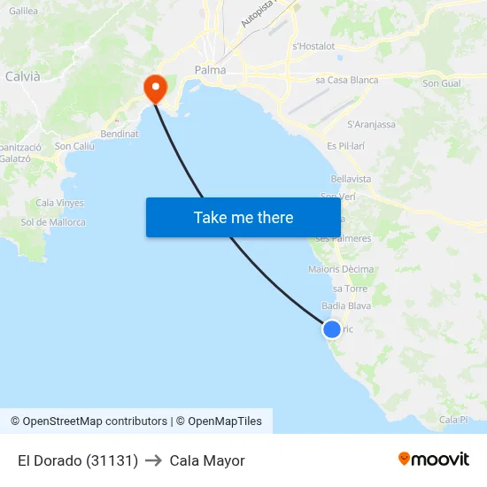 El Dorado (31131) to Cala Mayor map