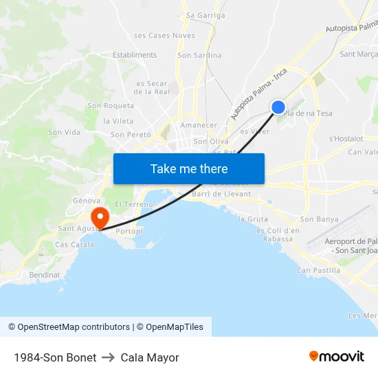 1984-Son Bonet to Cala Mayor map