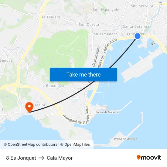 8-Es Jonquet to Cala Mayor map