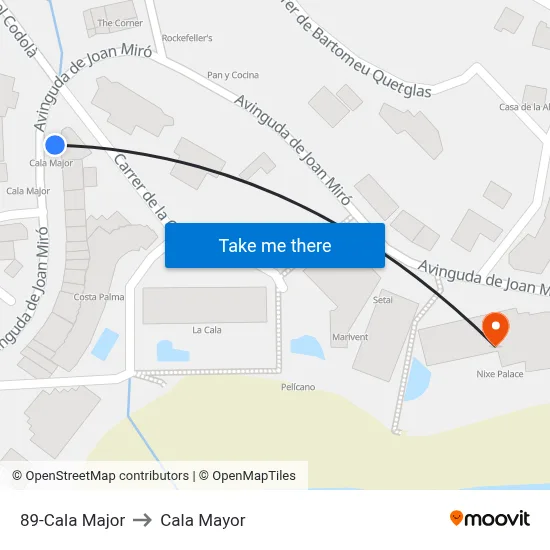 89-Cala Major to Cala Mayor map