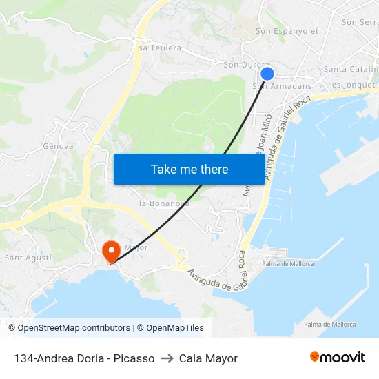 134-Andrea Doria - Picasso to Cala Mayor map