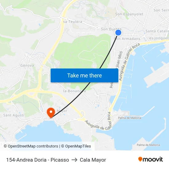 154-Andrea Doria - Picasso to Cala Mayor map