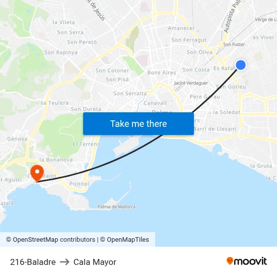216-Baladre to Cala Mayor map