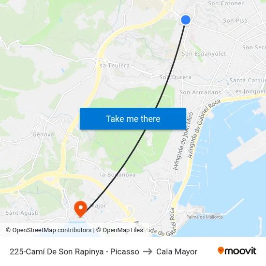 225-Camí De Son Rapinya - Picasso to Cala Mayor map