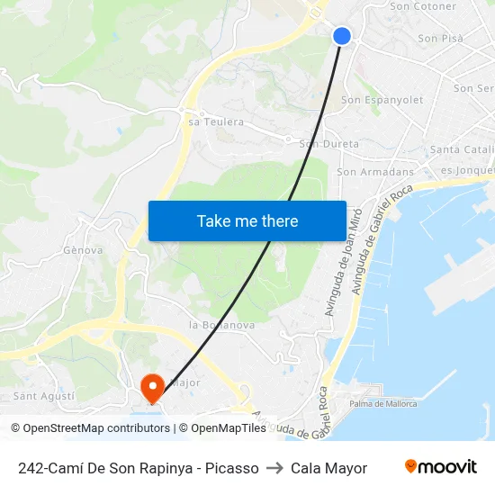 242-Camí De Son Rapinya - Picasso to Cala Mayor map
