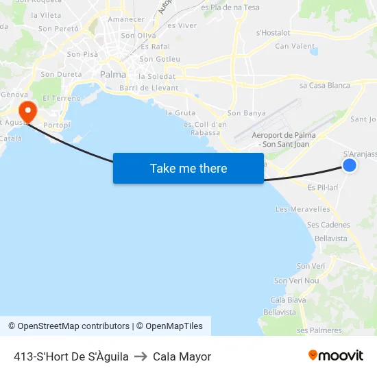 413-S'Hort De S'Àguila to Cala Mayor map