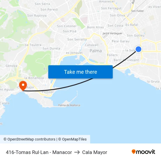 416-Tomas Rul·Lan - Manacor to Cala Mayor map