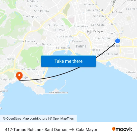 417-Tomas Rul·Lan - Sant Damas to Cala Mayor map