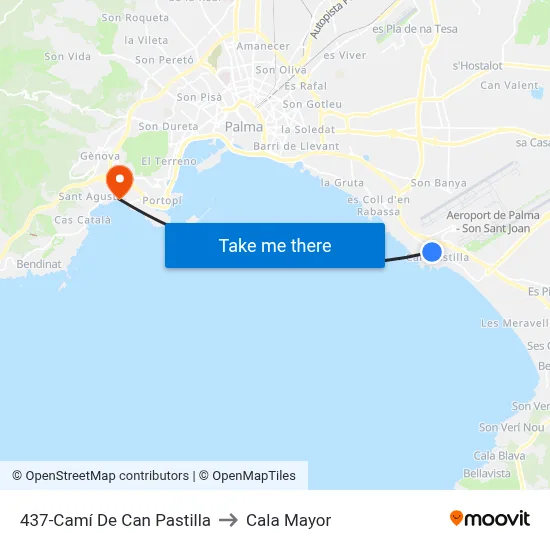 437-Camí De Can Pastilla to Cala Mayor map