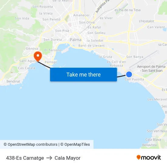 438-Es Carnatge to Cala Mayor map