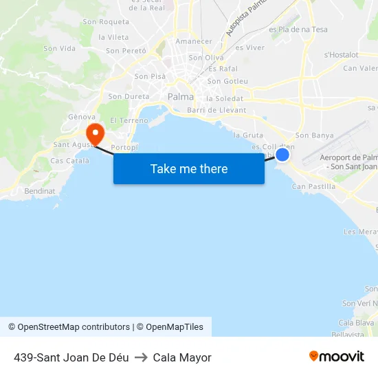 439-Sant Joan De Déu to Cala Mayor map