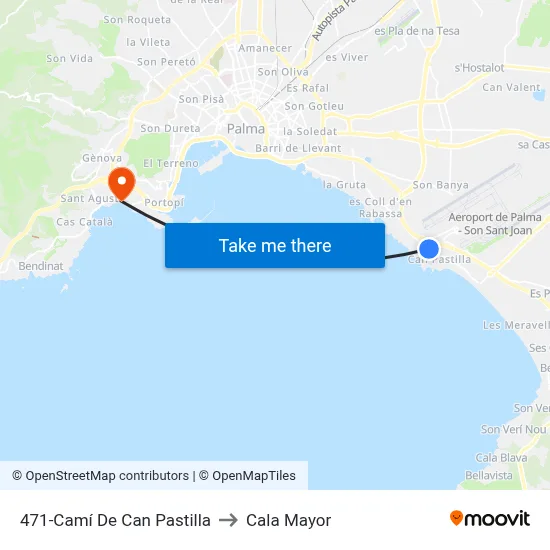 471-Camí De Can Pastilla to Cala Mayor map