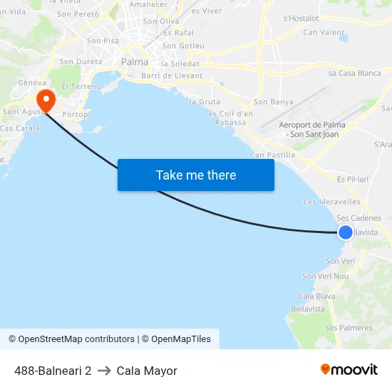 488-Balneari 2 to Cala Mayor map