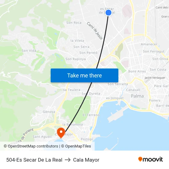 504-Es Secar De La Real to Cala Mayor map