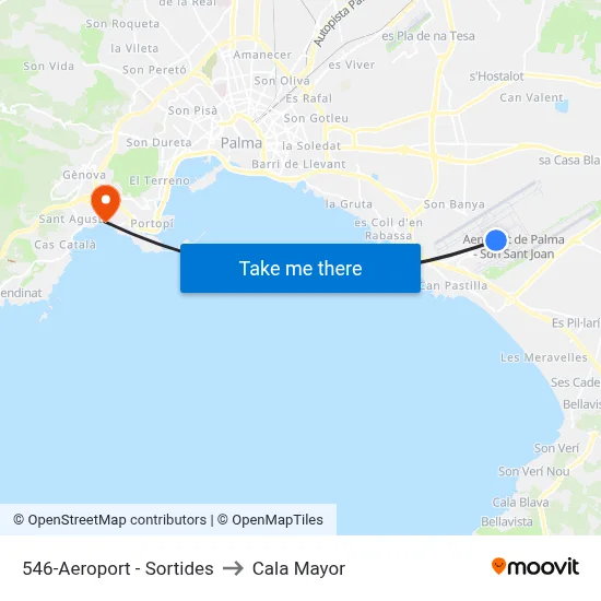 546-Aeroport - Sortides to Cala Mayor map