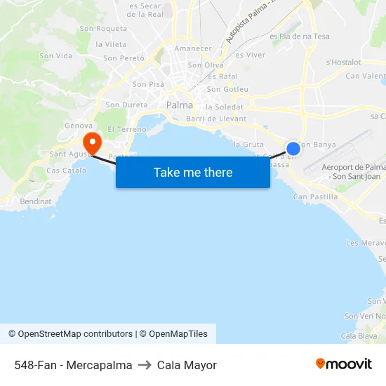 548-Fan - Mercapalma to Cala Mayor map