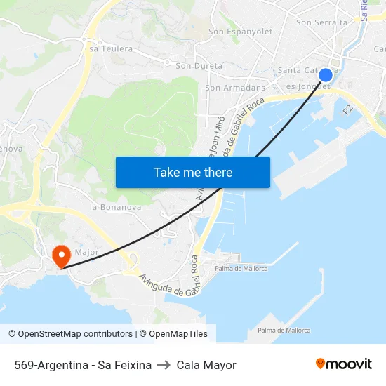 569-Argentina - Sa Feixina to Cala Mayor map