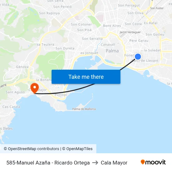585-Manuel Azaña - Ricardo Ortega to Cala Mayor map