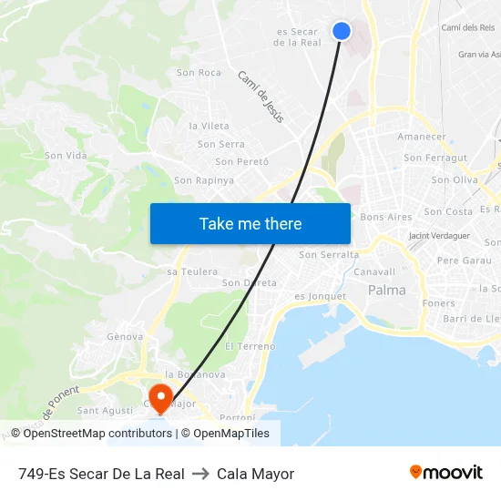 749-Es Secar De La Real to Cala Mayor map