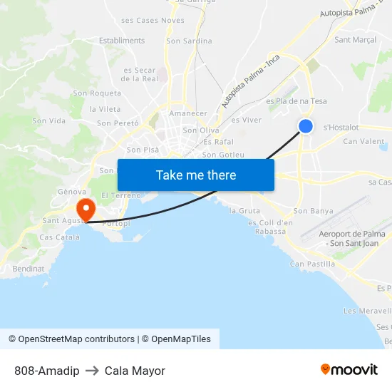 808-Amadip to Cala Mayor map