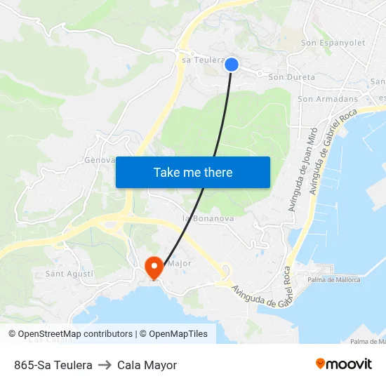 865-Sa Teulera to Cala Mayor map