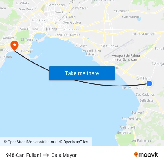 948-Can Fullaní to Cala Mayor map