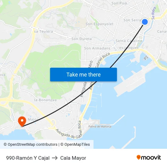 990-Ramón Y Cajal to Cala Mayor map