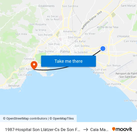 1987-Hospital Son Llàtzer-Cs De Son Ferriol to Cala Mayor map