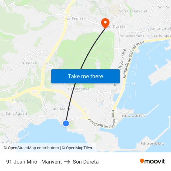 91-Joan Miró - Marivent to Son Dureta map