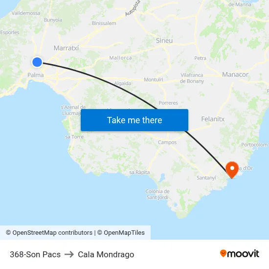 368-Son Pacs to Cala Mondrago map