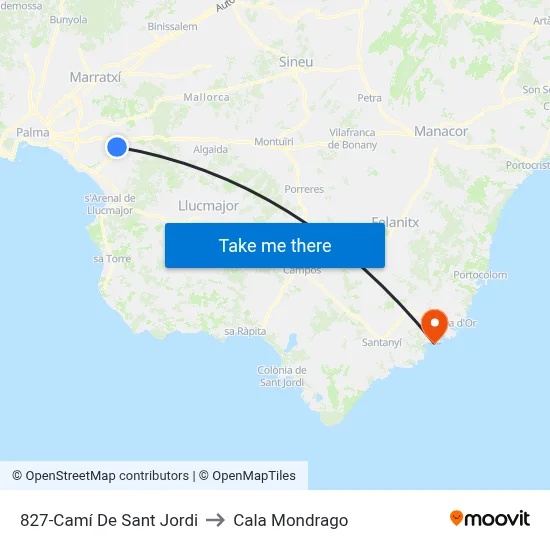 827-Camí De Sant Jordi to Cala Mondrago map