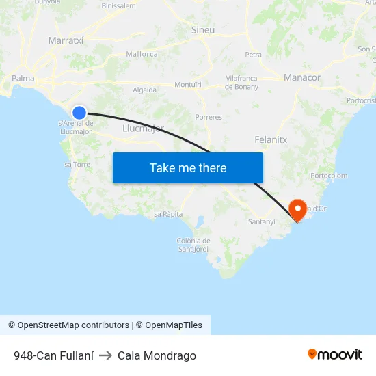 948-Can Fullaní to Cala Mondrago map