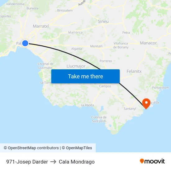 971-Josep Darder to Cala Mondrago map