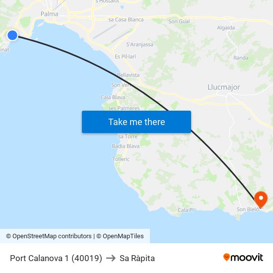 Port Calanova 1 (40019) to Sa Ràpita map