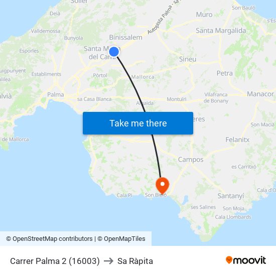Carrer Palma 2 (16003) to Sa Ràpita map
