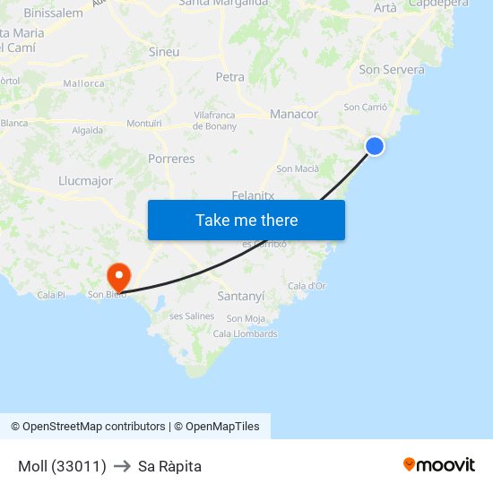 Moll (33011) to Sa Ràpita map