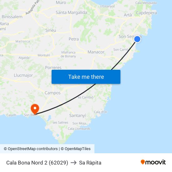 Cala Bona Nord 2 (62029) to Sa Ràpita map