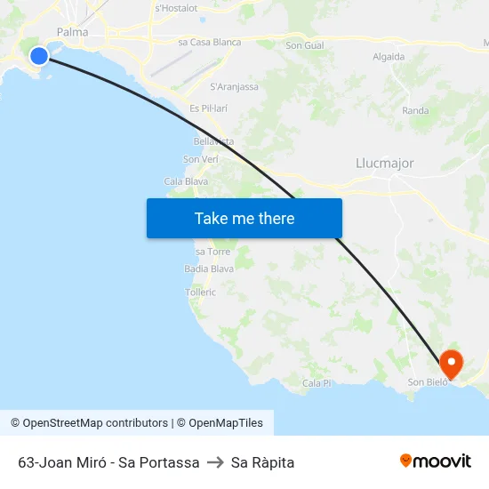 63-Joan Miró - Sa Portassa to Sa Ràpita map