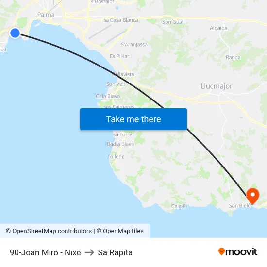 90-Joan Miró - Nixe to Sa Ràpita map