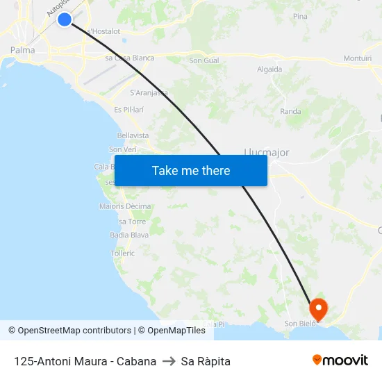 125-Antoni Maura - Cabana to Sa Ràpita map