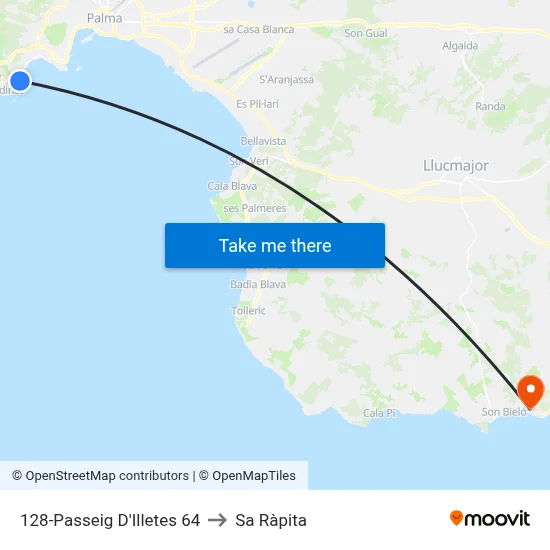 128-Passeig D'Illetes  64 to Sa Ràpita map