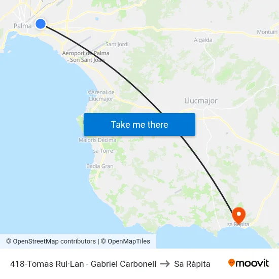 418-Tomas Rul·Lan - Gabriel Carbonell to Sa Ràpita map