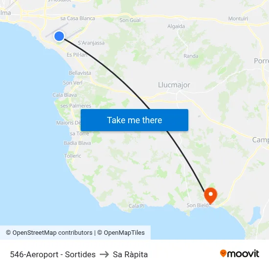 546-Aeroport - Sortides to Sa Ràpita map