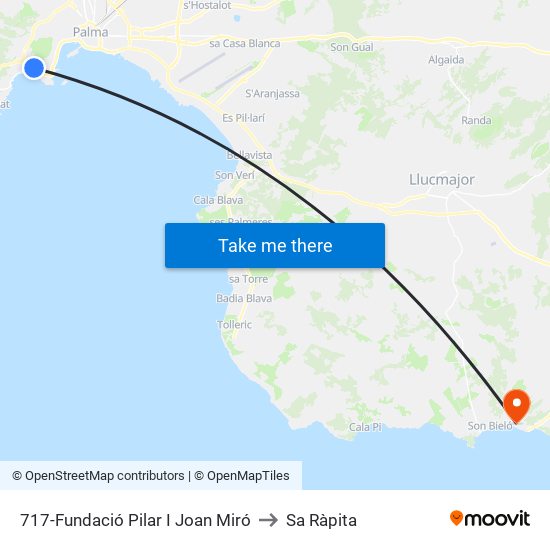 717-Fundació Pilar I Joan Miró to Sa Ràpita map