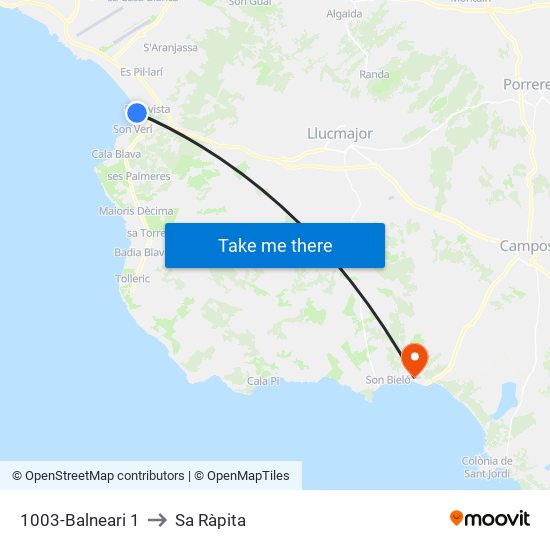 1003-Balneari 1 to Sa Ràpita map