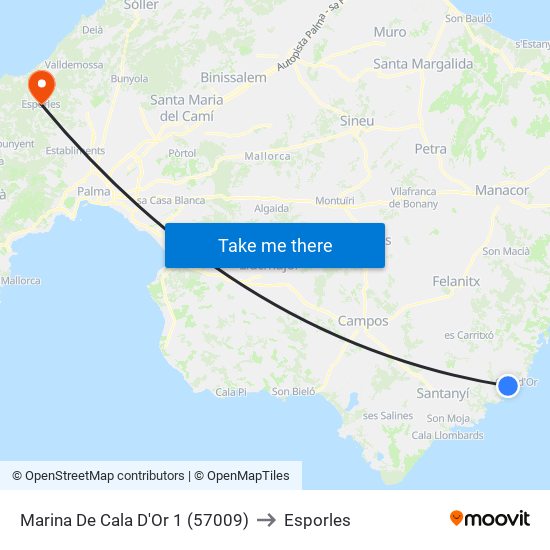 Marina De Cala D'Or 1 (57009) to Esporles map